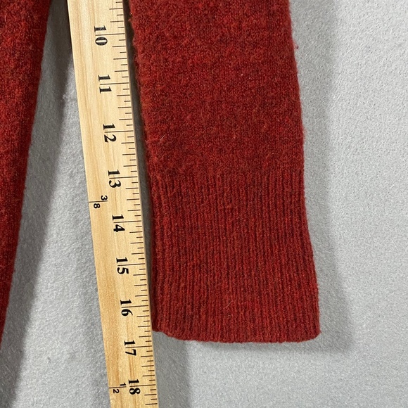 Madewell Cozy Cardigan Sweater Merino Alpaca Wool Pockets Red Womens XXS - Picture 10 of 11